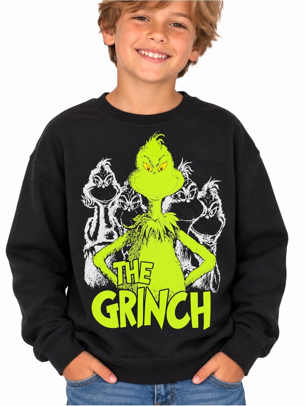 The Grinch sweatshirt Graphic Sweatshirt in Black & Green Size Medium